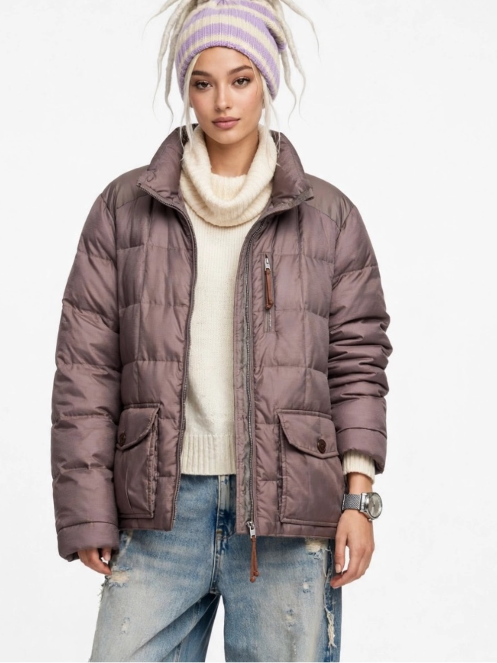 Eddie Bauer down purple jacket